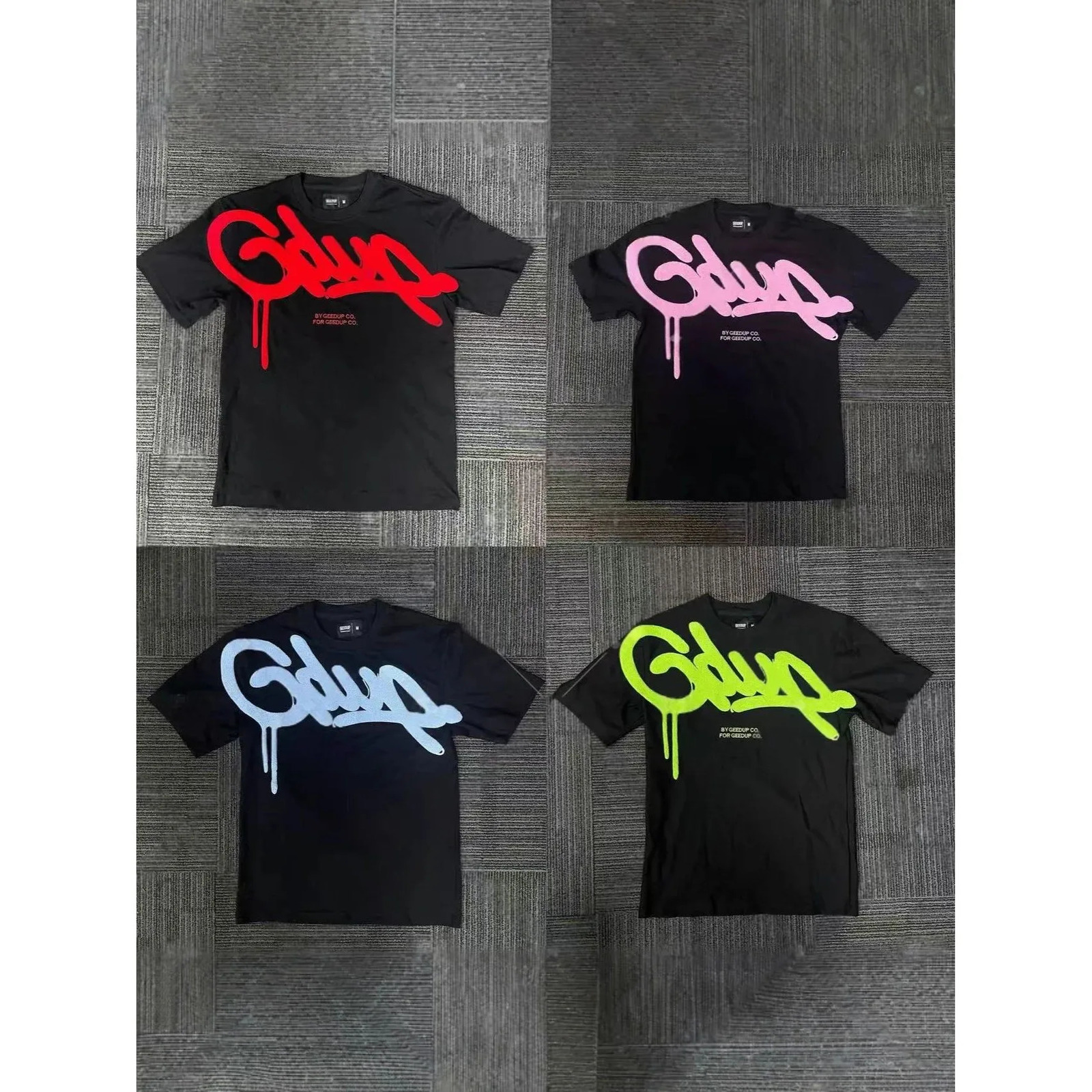 GEEDUP Tshirts 100 Cotton Australia Top Quality High Street Designer T Shirts Hip Hop Loose Fit Y2k Harajuku Oversized Letters Print Graphic Tee Gee