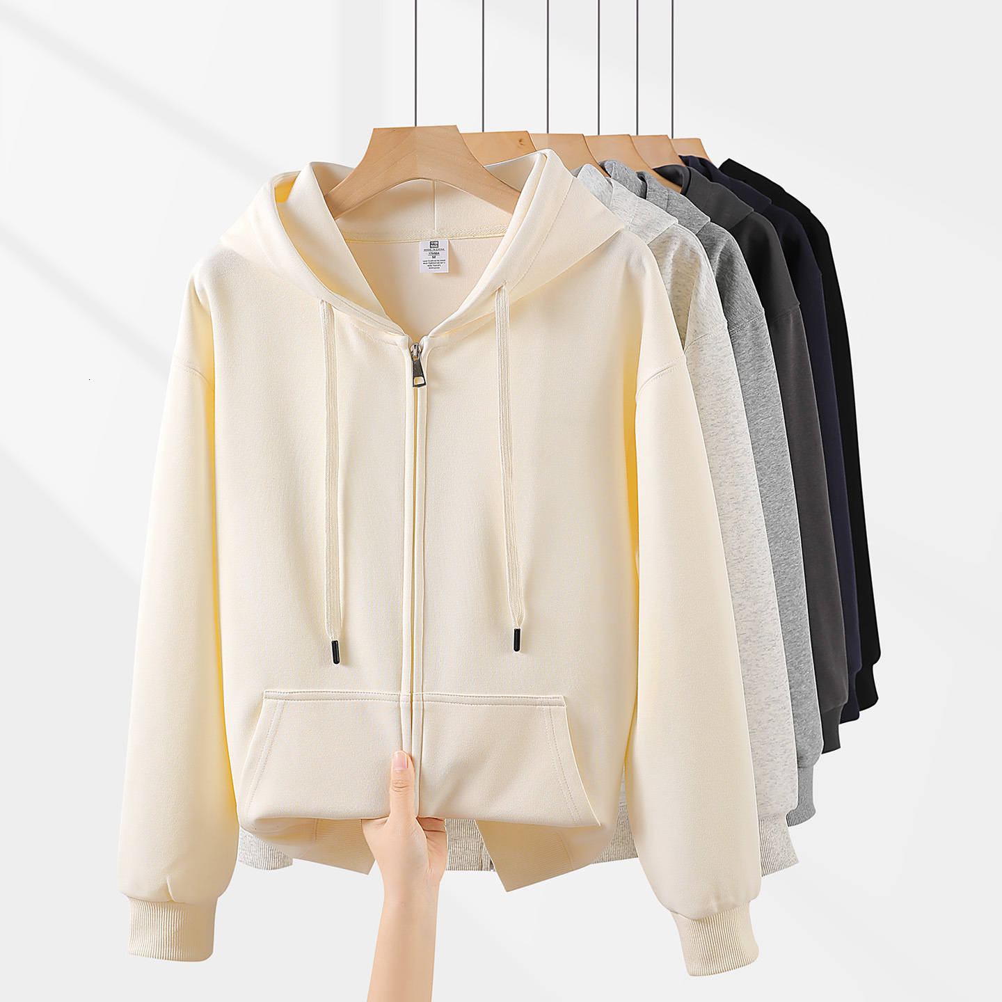 Designer Autumn Trend Hot Sale Men's 300g Cotton Zipper Hooded Sweatshirt Unisex Style b7