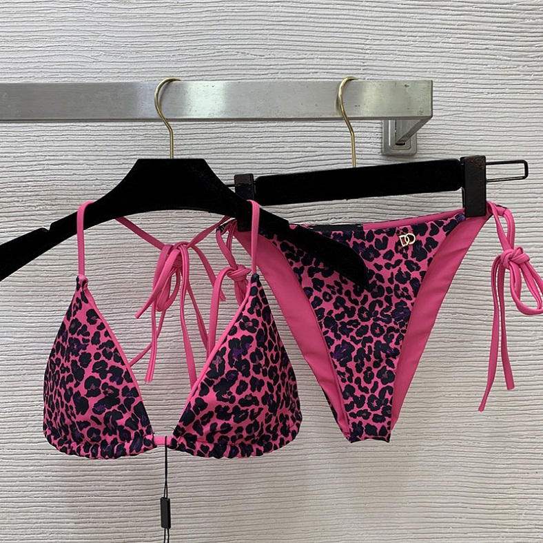 Y2K Style léopard Bikinis femmes marque Sexy piscine Triangle soutien-gorge ensemble Yacht voyage dos nu rembourré maillot de bain