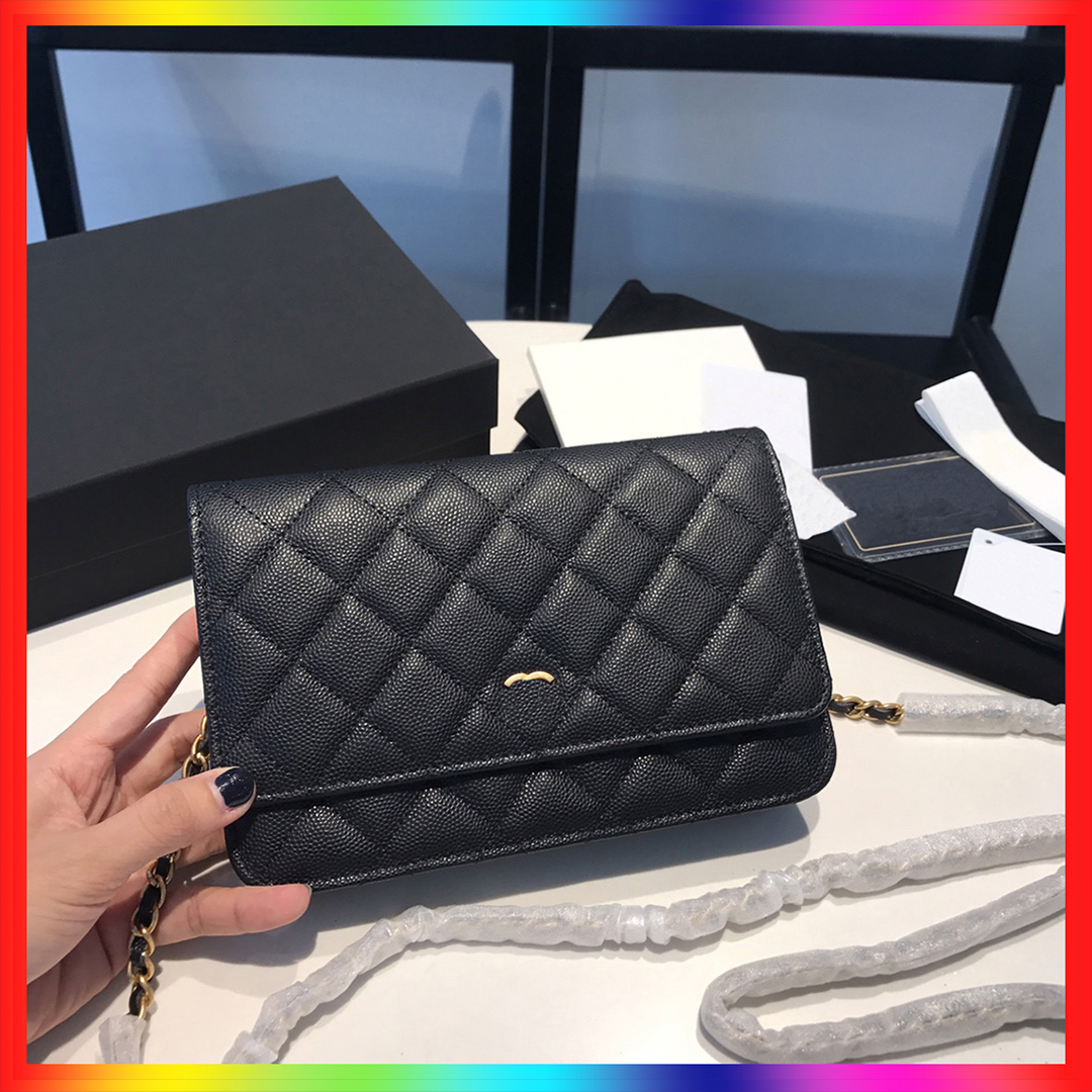 Luxury cc bag designer shoulder bag classic flap tote bag women's high quality chain double letter solid hasp caviar fabric crossbody bag handb