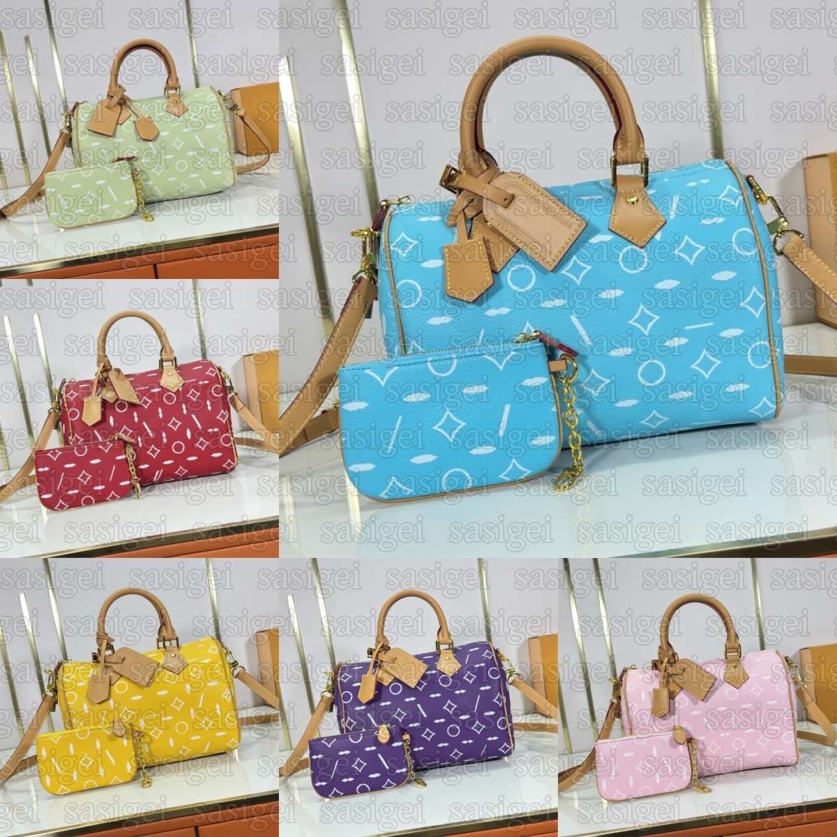 P9 Bandouliere 25 Totes Turquoise Monogram 40 Brown Green Sencha Rouge Candy Pink Ultra Black Tote Women Summer Lemonade Yellow Womens dfsdf