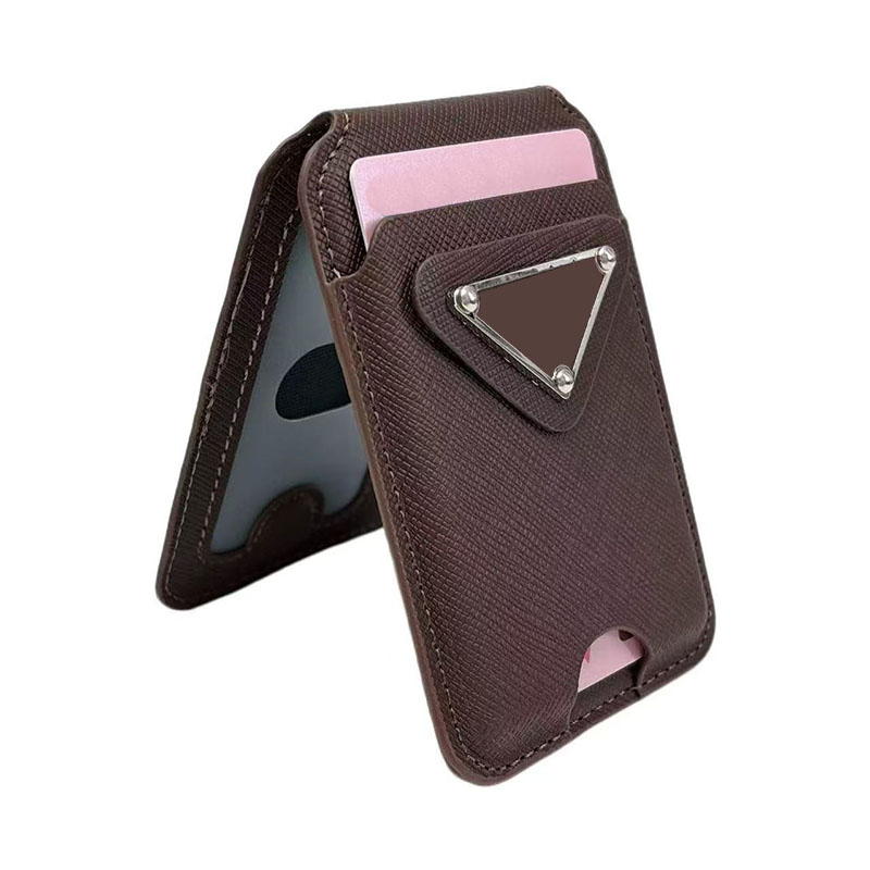 Universal Designer Snap-on Magnetic Card Holder Case for iPhone 18 17 Pro Max Samsung Galaxy 27 26 Luxury Leather MagSafe Wireless Charging Cover-image-1113255340