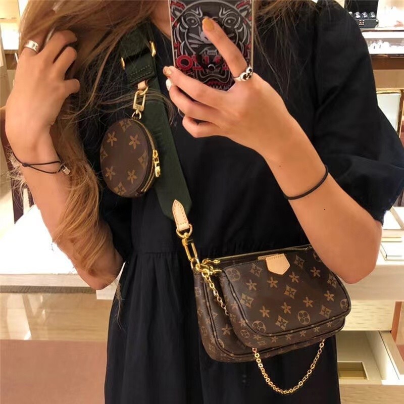 sac de luxe 3 pièces sacs à bandoulière trois pièces ensemble purs sacs à main classiques femmes sac en cuir dame messager cartable bandoulière p