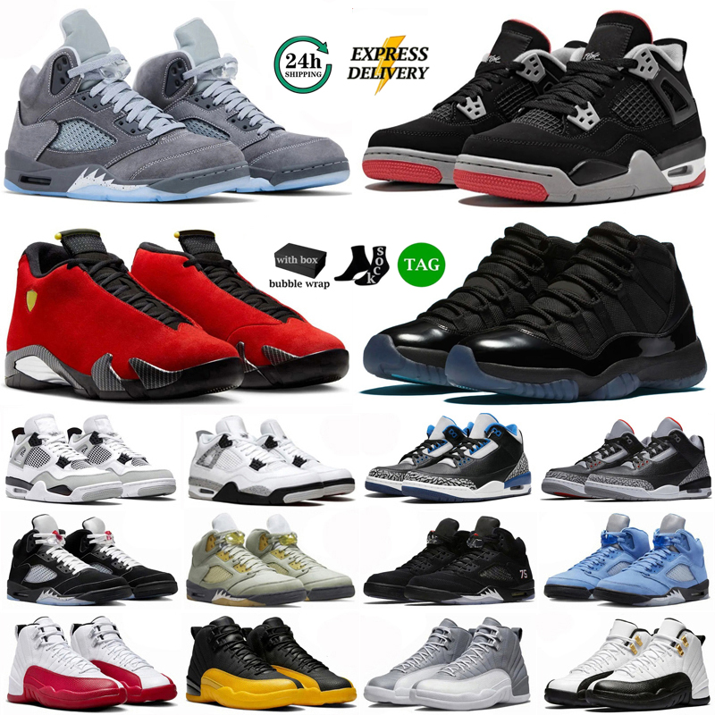 With Box Designer Shoes Basketball Shoes 4s 5s 11s 12s 11 Gamma Blue 4 Black Cat 5 Wolf Grey Fire Red White Cement 14 Taxi 12 Mens Womens Sneakers S