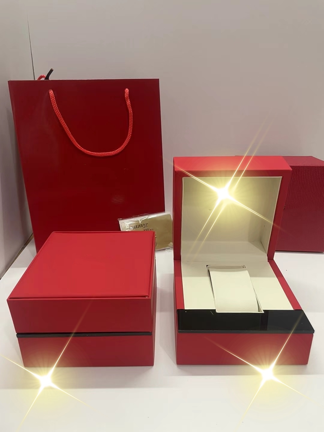 Box Top Quality Boxes CAR watch Original Box Accessories wholesale montre Watches Booklet Card Tags and Papers In English Swiss Watches Boxes Many a