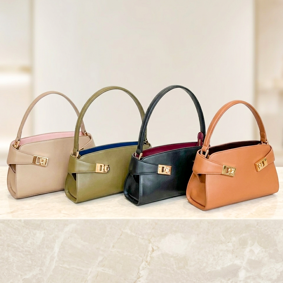 2026 TOP Luxury handbag genuine leather Hug bag Soft Designer bag Womens mens Crossbody Shoulder Bags Tote cowhide Leather Gold Gancini Clasp Clutch