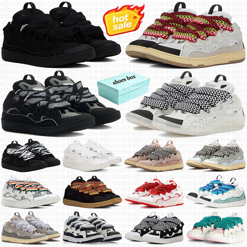Designer shoes embossed curb flat sneakers casual chaussures leather platform shoe runner trainers triple white black ivory grey pink with box