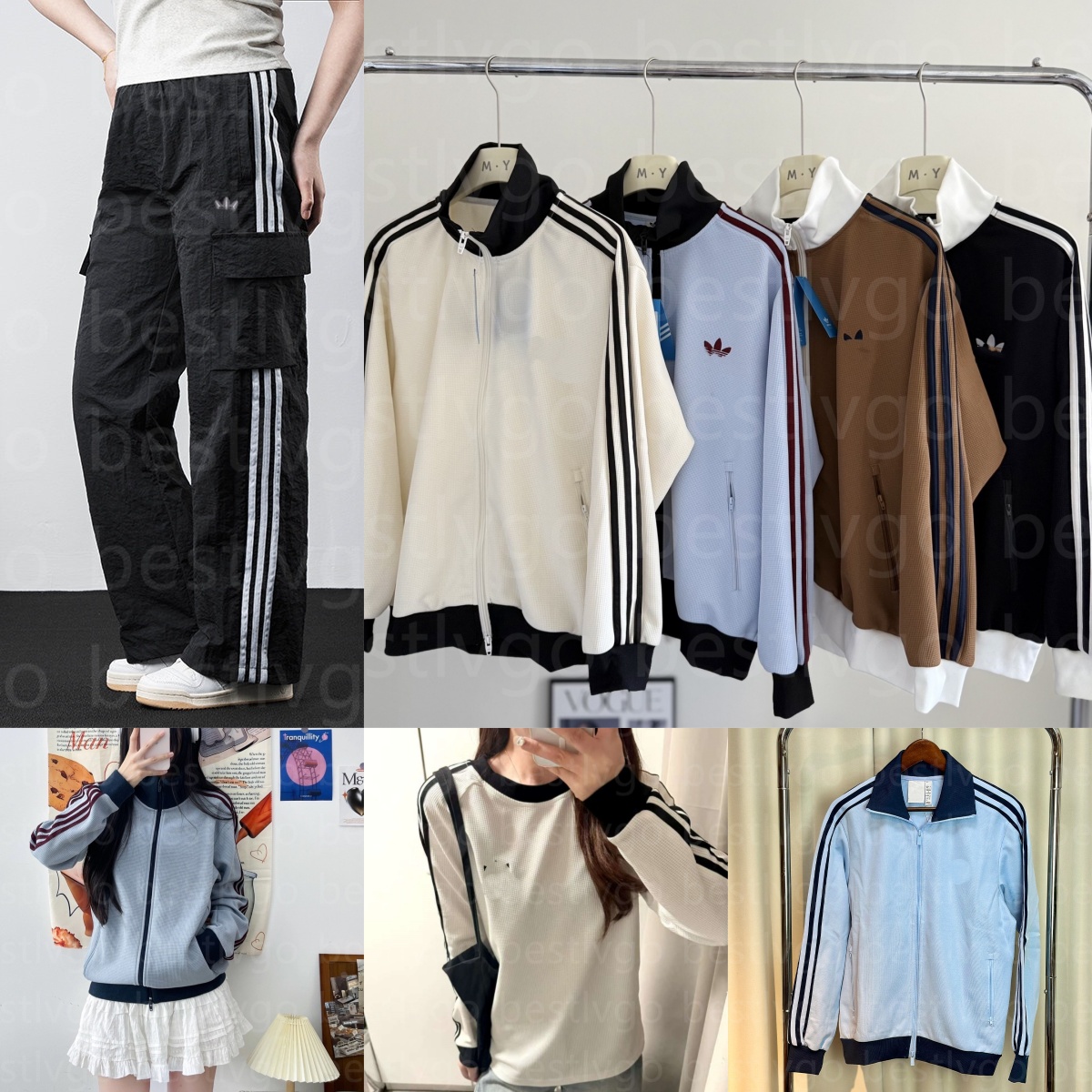 Men's Retro Striped cotton Jacket Windbreaker Men's and Womens Knitted Ribbed Waffle Coat Women's Men's Designer Waffle Knit Cor
