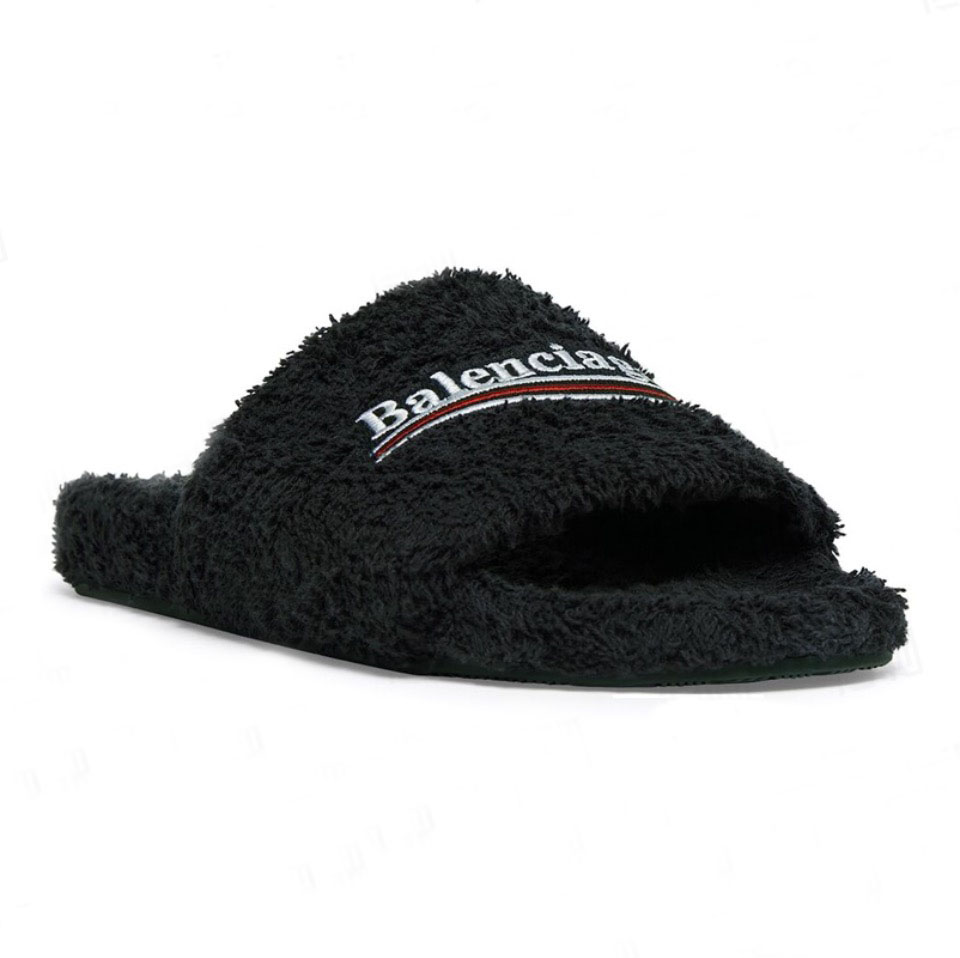 Balenciaga Fashion Shoes Sandals Wool integrated Women Men slippers Slides-image-904887674