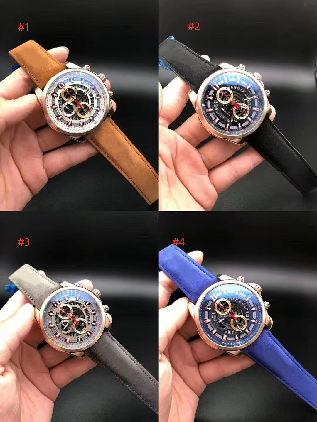 Stainless Steel Men's Watch with Quartz Movement and Leather Strap - carre Series by IKWATCHES 023-image-1113234493
