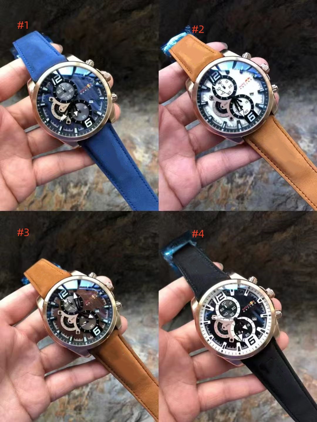 Montre pour homme en acier inoxydable avec mouvement à quartz et bracelet en cuir - Série Carre par IKWATCHES 024
