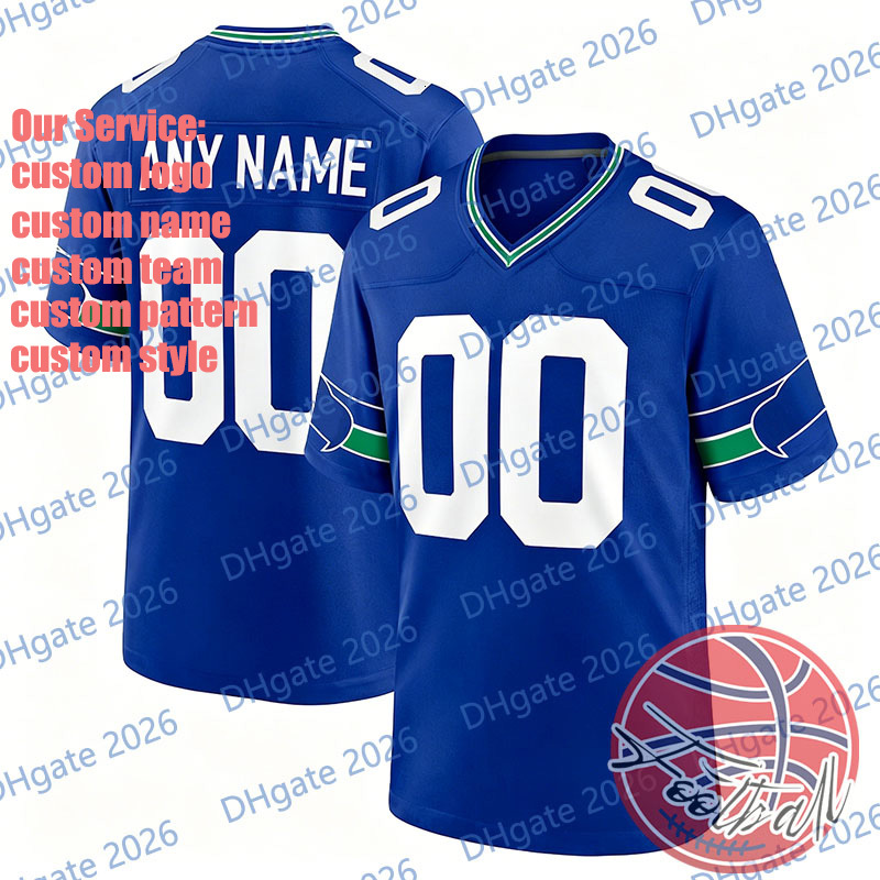 Custom Football Embroidery Men Women Children Blue Black White 10 KUPP Free Shipping High Quality DIY Jersey