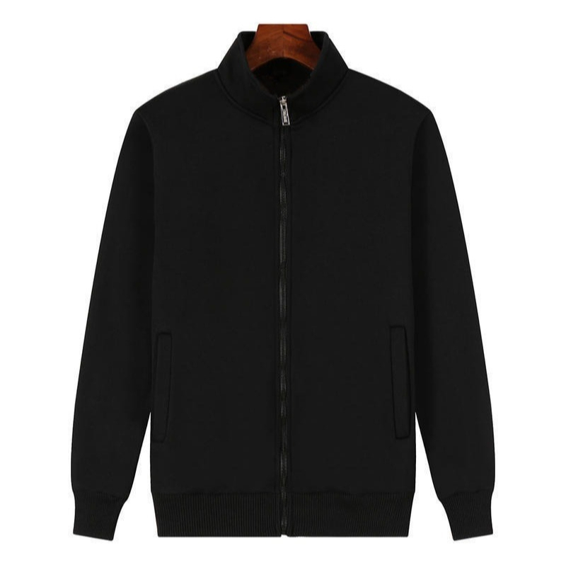 A462 New Style Stand Collar Thick Zip Up Sweatshirt Couples Outerwear-image-1113254691