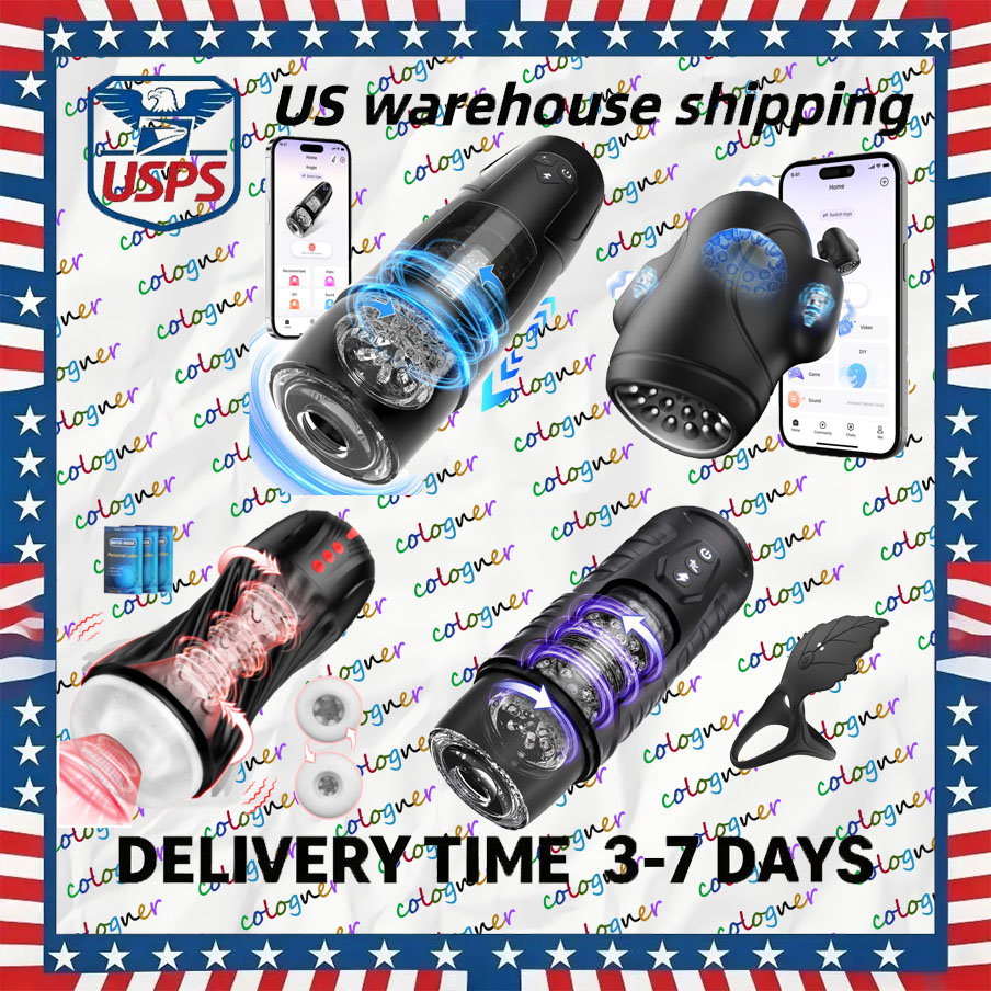 USA 3-7 days delivery Automatic Thrusting Rotating Mastubator Sex Toys Male Masturbator Cup Telescopic Blowjob Piston for Men Massager