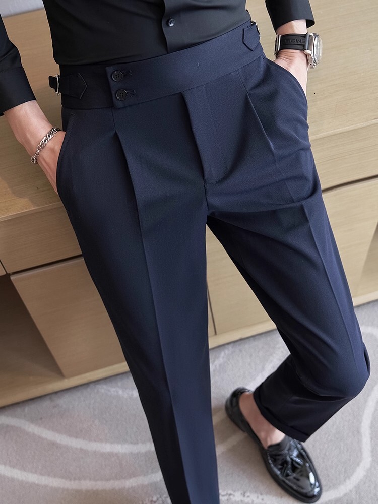 Designer Naples Men's Trousers Spring Autumn Thin High end Business Casual Suit Slim Fit Ankle Length Pants 53
