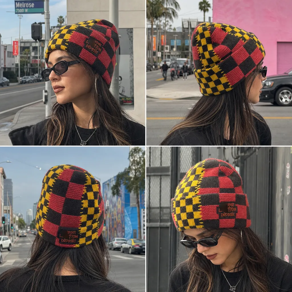 designer beanie women and men New grid letters skull caps bonnet hat classic beautiful fashionable autumn and winter wear Fashion Beanie Hats