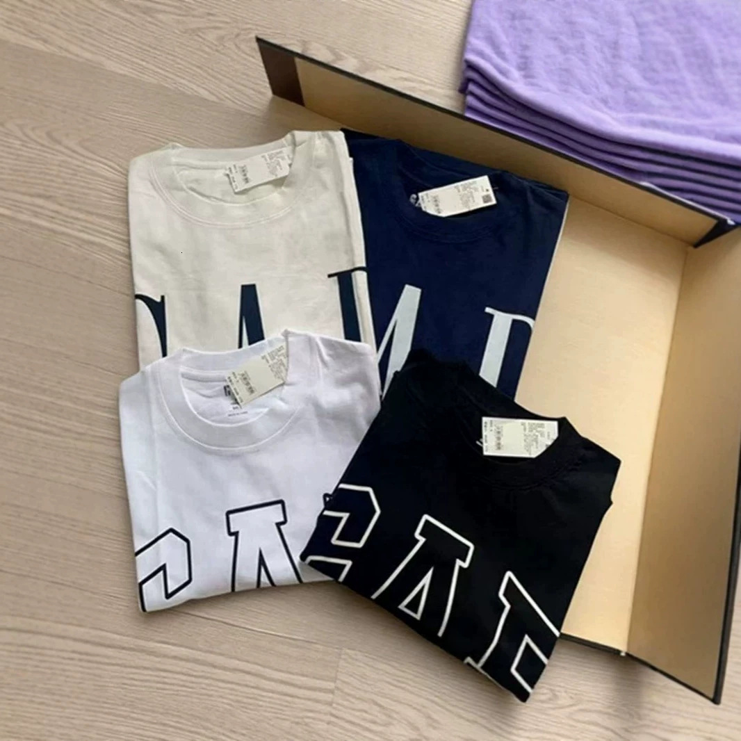 T-shirt de luxe avec lettre C à grand contour de créateur, American Vintage en coton épais, ample, unisexe, noir, col rond, minimaliste, basique,