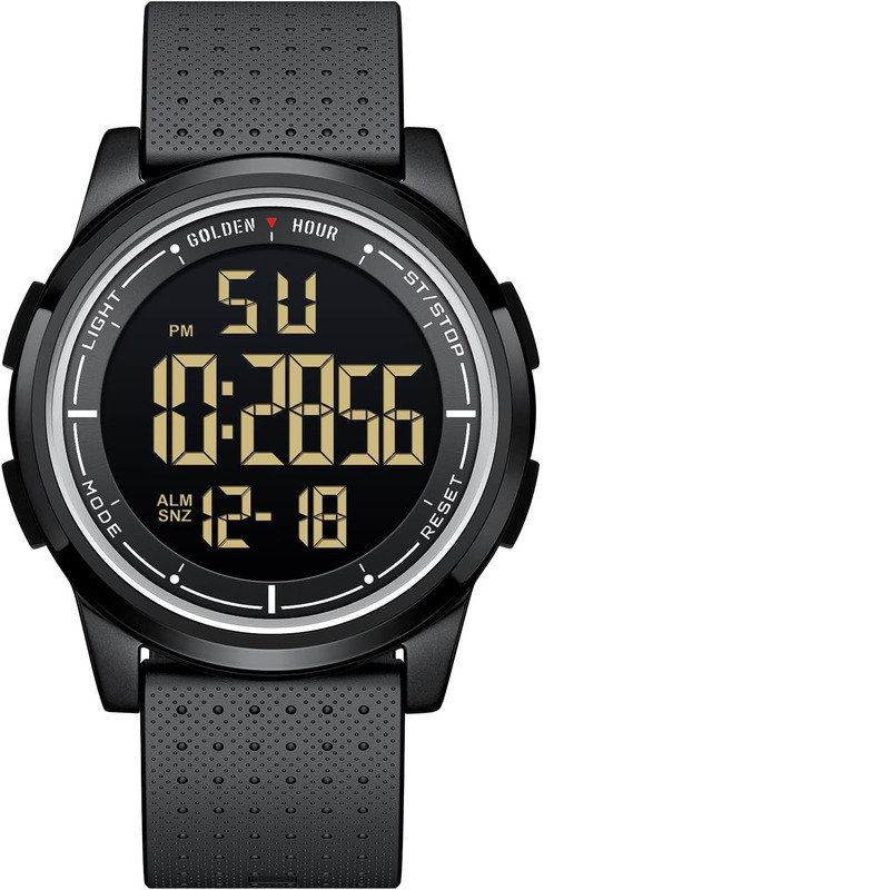 Ultra-thin Minimalist Sports Waterproof Digital Watch with Wide-angle Display Rubber Strap, Suitable for Both Men and Women-image-1113470074