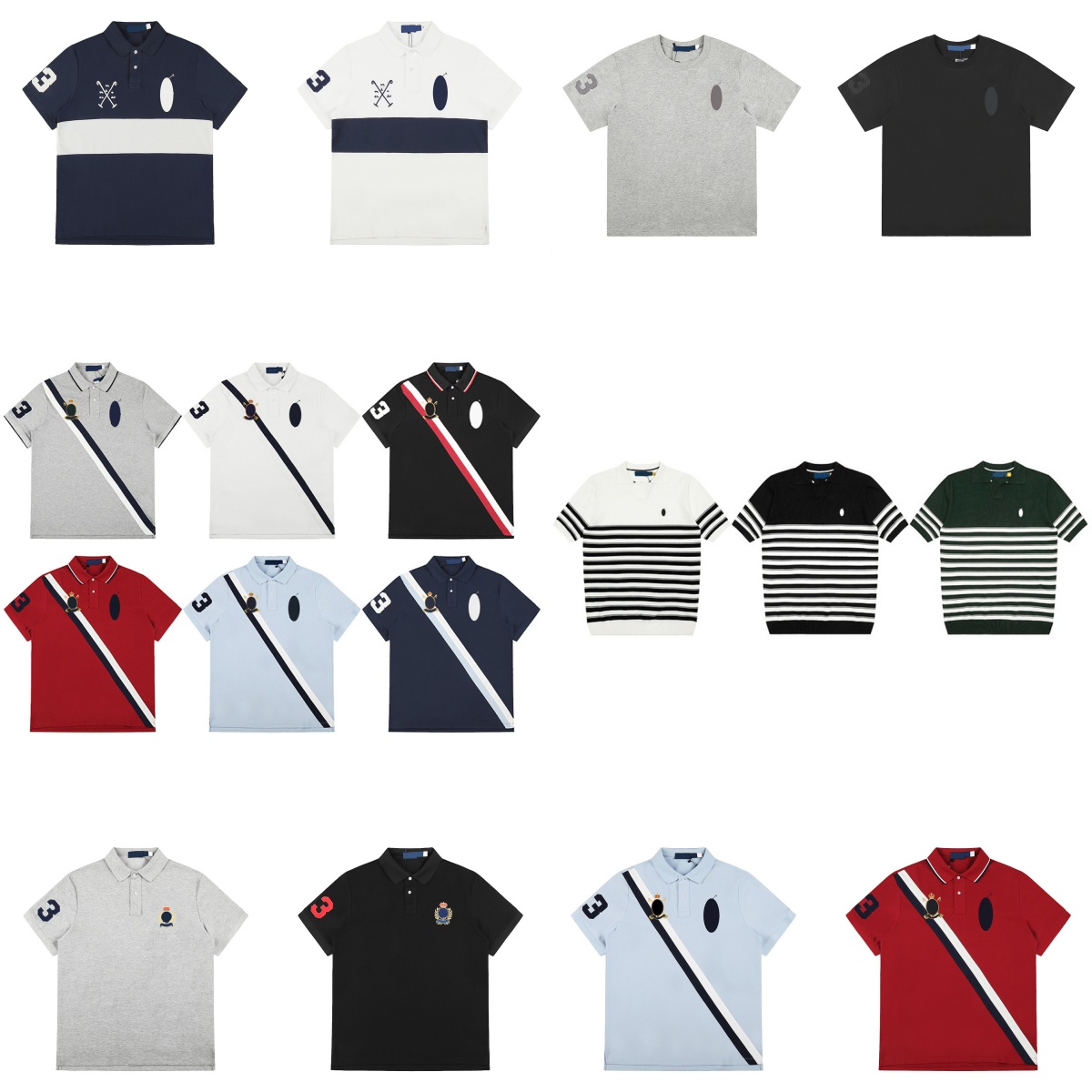 Designer summer T-shirt new style classic embroidery stitching versatile men and women couples POLO lapel short-sleeved tops sizes XS-XL