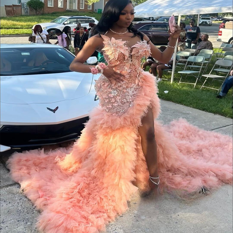 Plus Size Watermelon Mermaid Prom Dress Formal Gowns Evening