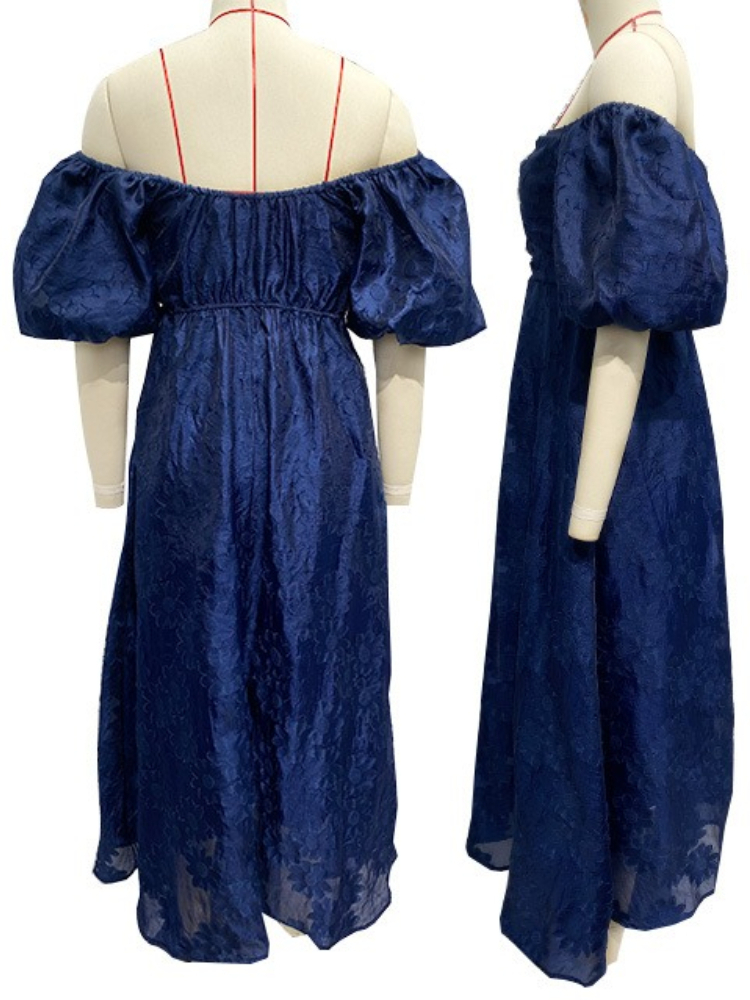 (258) Ladies summer new French style puffy skirt puff sleeve waist temperament dress-image-1113406395