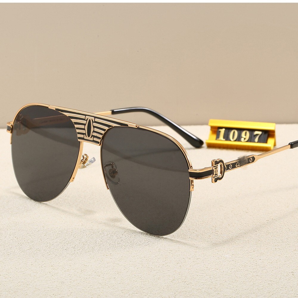 Cartear Men's Fashionable Trendy Metal Sunglasses UV Protection Anti Glare