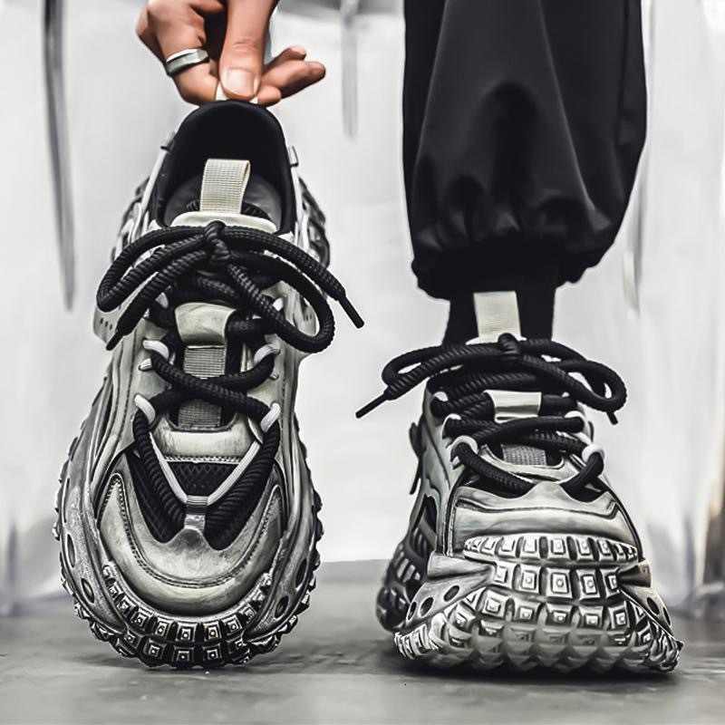 best seller Spring Men s Shoes New Breathable Mesh Youth Sports Shoes Men s Shoes Fashion Multi functional Tire Sole Thick Bottom Dad Shoes Lightwei