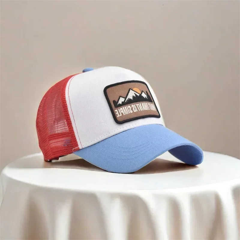 Women Breathable Hat Letter Mesh Men Embroidery Blocking Baseball Sunshade Outdoor Sports Cycling Travel Sun Hat Dad Hat M260703