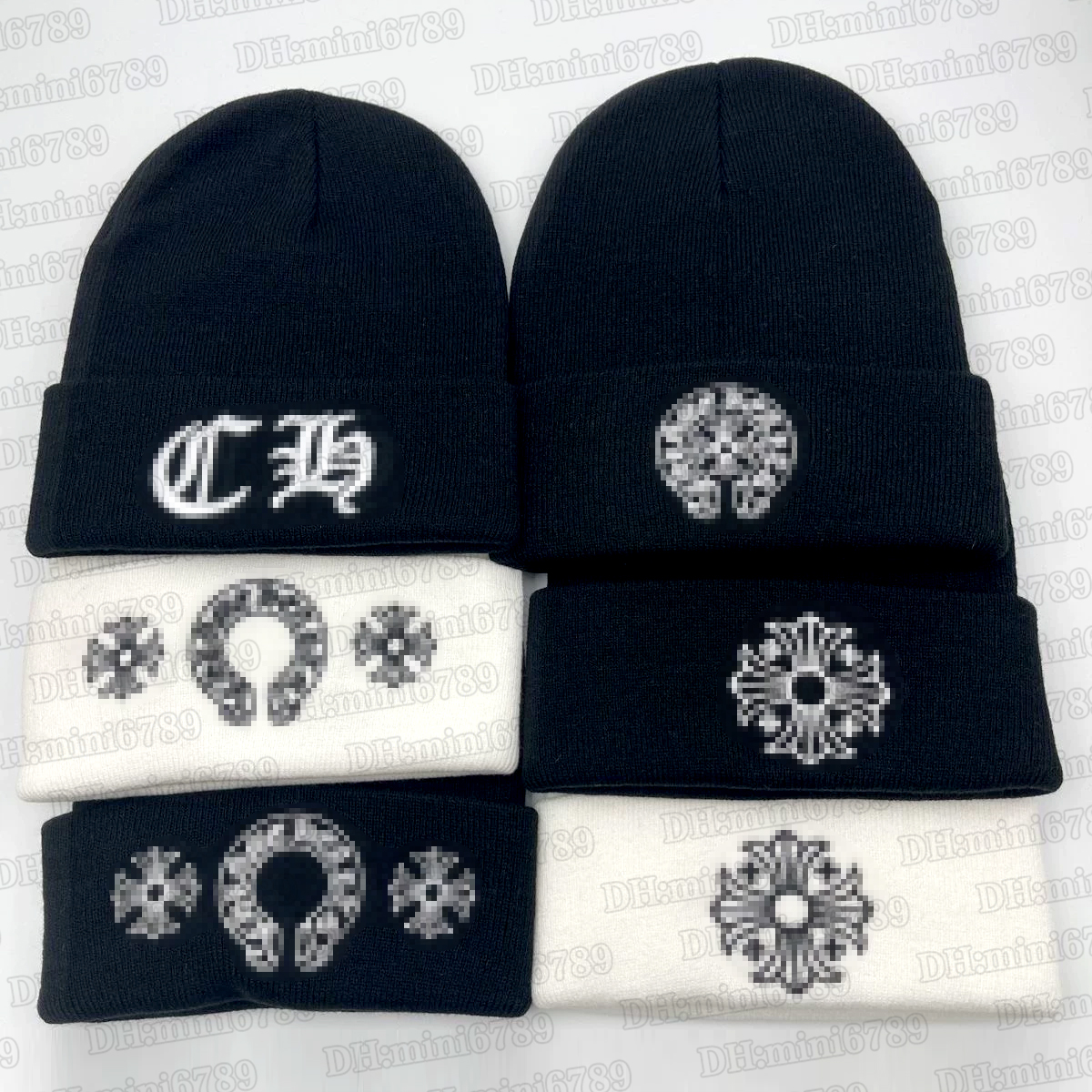 Chrome beanie Hearthat Designer CH Cross Embroidery bonnet Color Winter Skull Cap Y2K Punk Style Winter Warm Women's Pullover Cold Men's O