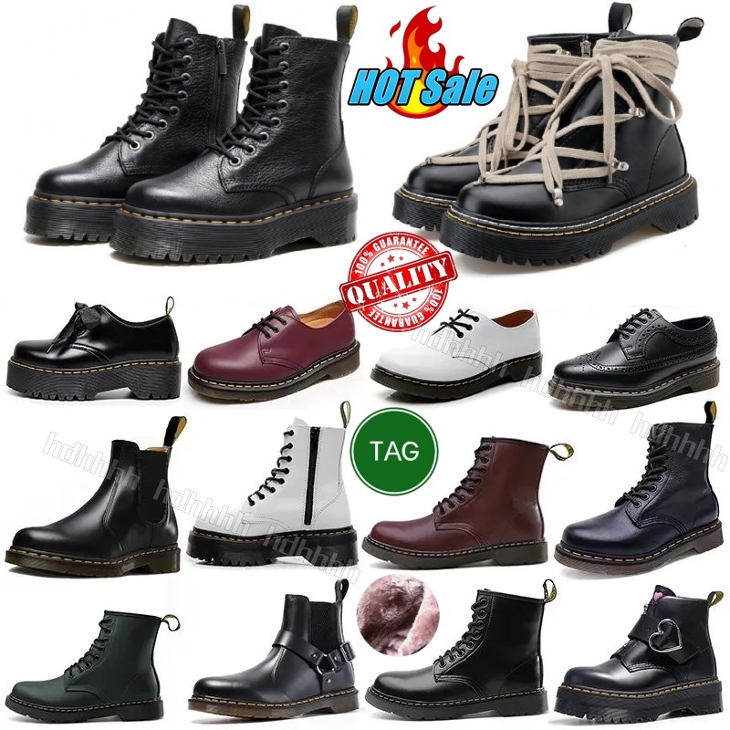 With Box Designer Boots Womens Mens Martins Boot Ankle Platform Sandals Black White Pink Low Top Leather Winter Snow Booties OG 1460 Smooth Oxfor