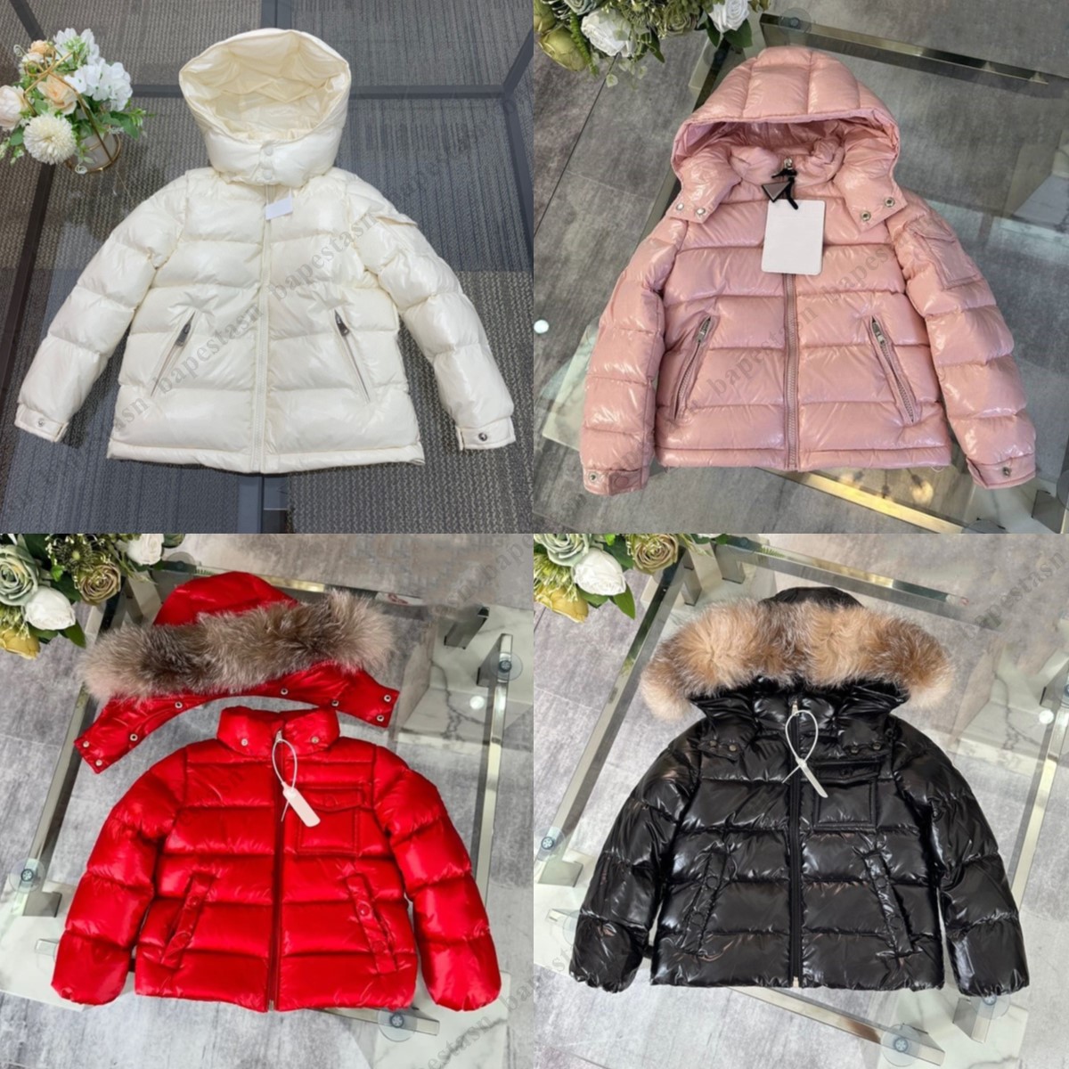 Designer kids down Jackets girls Boys clothing Black red pink Coat Autumn Winter Collar cotton clothes Children Teenage size 100-160-image-1072920535