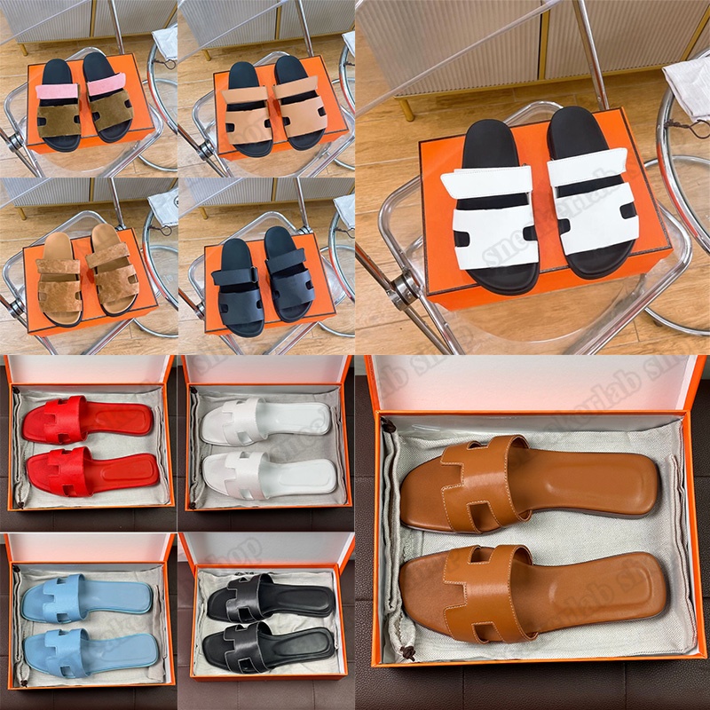 Livraison gratuite avec boîte Femmes Pantoufles Sandales de créateurs Diapositives plates Sliders élégants Mules de plage d'été Chaussures de con