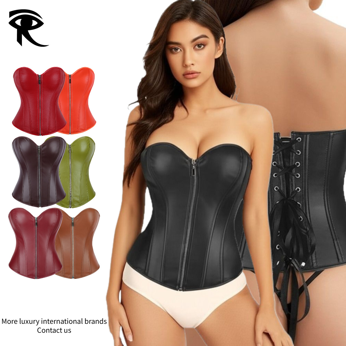 2026 French Vintage Court Punk Zipper Leather Sexy Tummy Control Women's Shapers Date Night Dinner Street Style Original Fashion Designer Fa