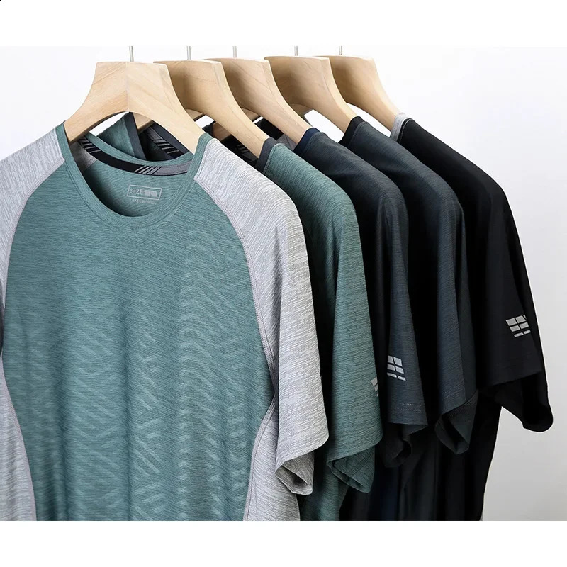 Quick Dry Sports Tshirts Gym Men Running Short Sleeve Summer Casual Outdoor Jogging Shirt Thin Fitness Workout Clothes 260702banjia