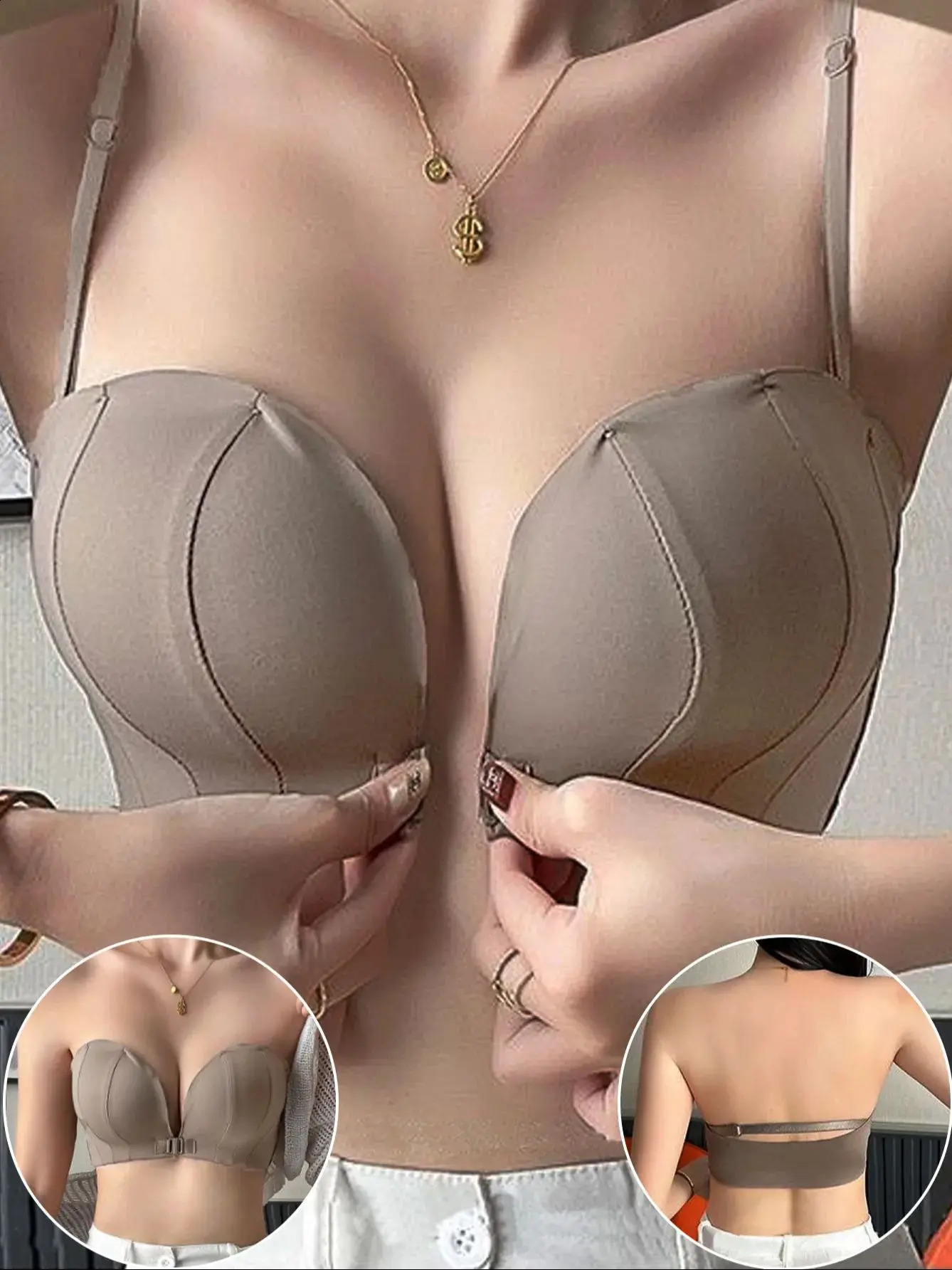 Womens Wireless shell shaped front button Bra with beautiful back suitable for small breasts Pad Lingerie 260702 84