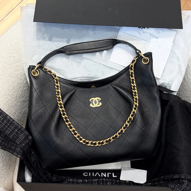 Top designer bag black genuine leather, multi size shoulder bag women's casual luxury crossbody bag 26C large capacity diamond grid needle sewn