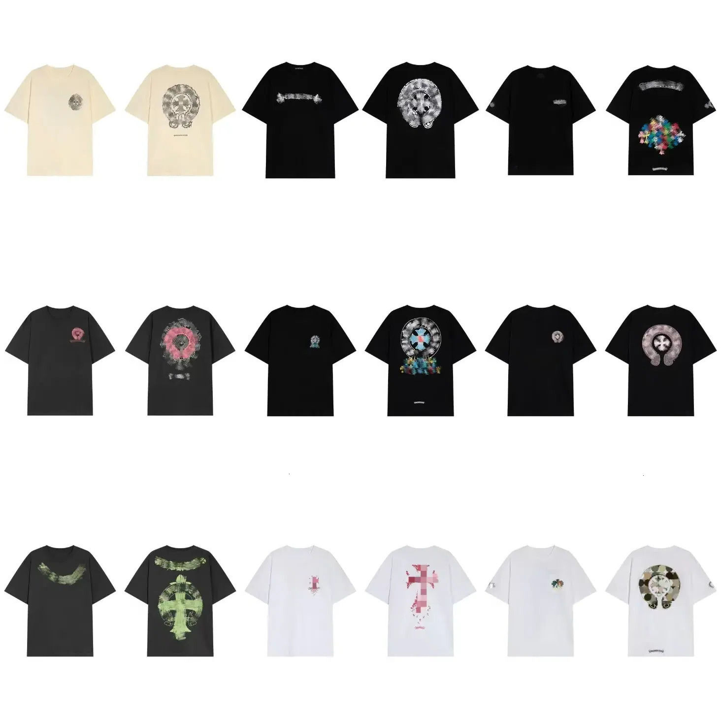 Chrome brand Designer TShirts Tees Polos Print Loose Fashion High-end Luxury brand Casual High Street Cotton Chrome Shirts Jumper Croatian Sanskrit