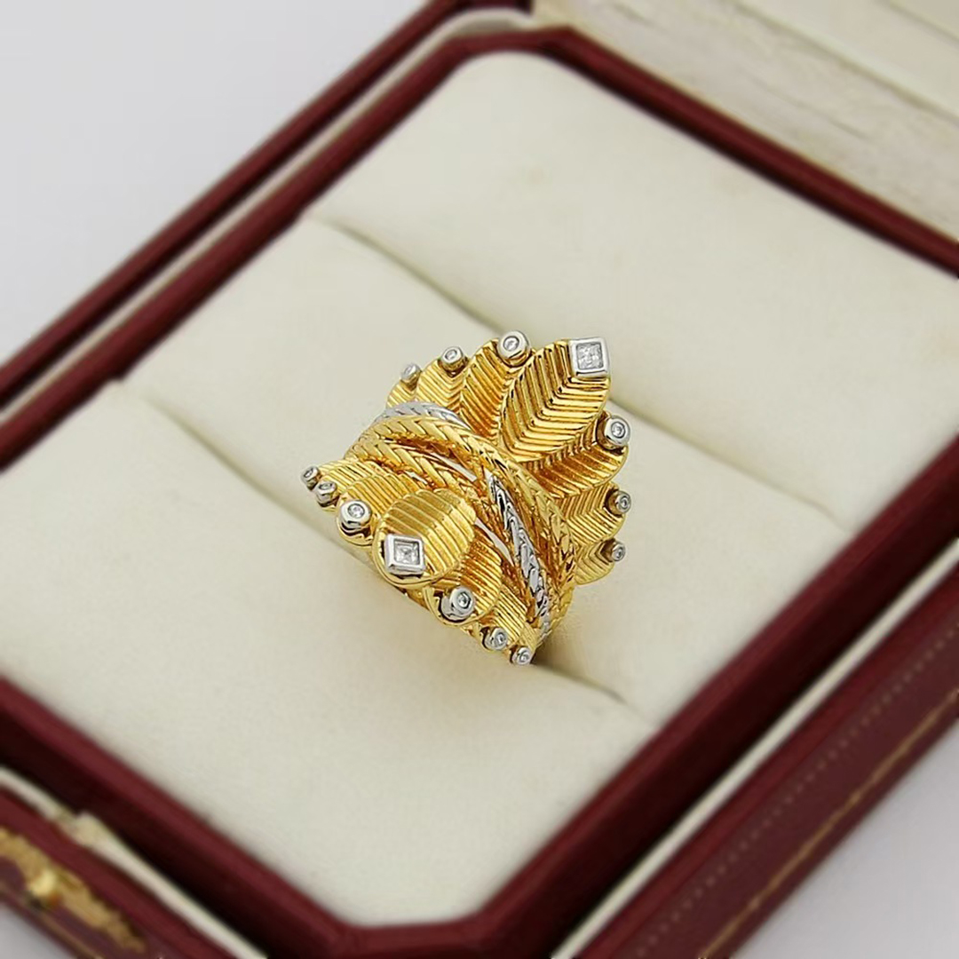 Ring designer ring luxury jewelry rings for women inlaid pearls Alphabet blade design christmas Gift jewelry temperament versatile rings very good