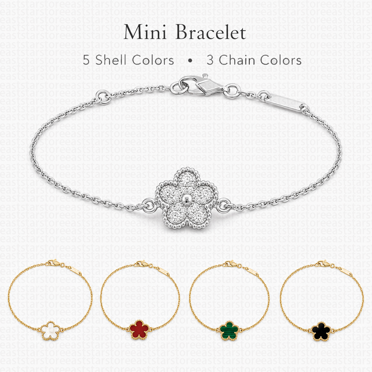 Mini Clover Bracelet Bracelets Designer For Women Luxury Sweet Flower Mother Of Pearl Carnelian Malachite Onyx Clear CZ Link Chains Jewelry