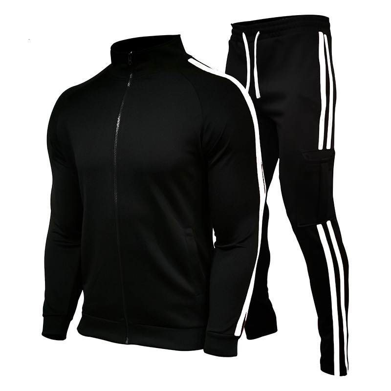 Nouveaux hommes en plein air ensemble sweat Polo sport concepteur vêtements de sport T-shirt décontracté fermeture éclair Patchwork pantalon deux