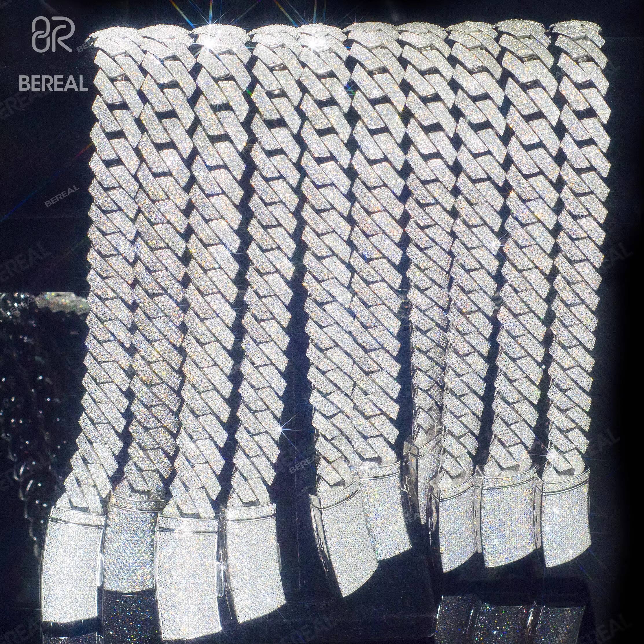 Custom Lab Grown Diamond Cuban Link Chain Necklace Men IGI Hpht Cvd Hip Hop Iced Out Vvs Created Diamond Miami Bracelet