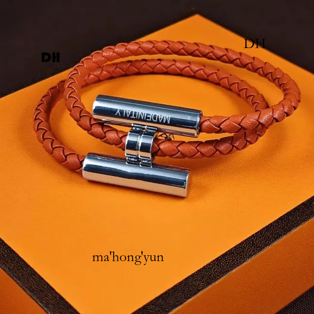 Chic Orange cuir corde Bracelet femmes Bracelet H bijoux de créateur mode jeunesse main chaîne charme hommes femmes Bracelets