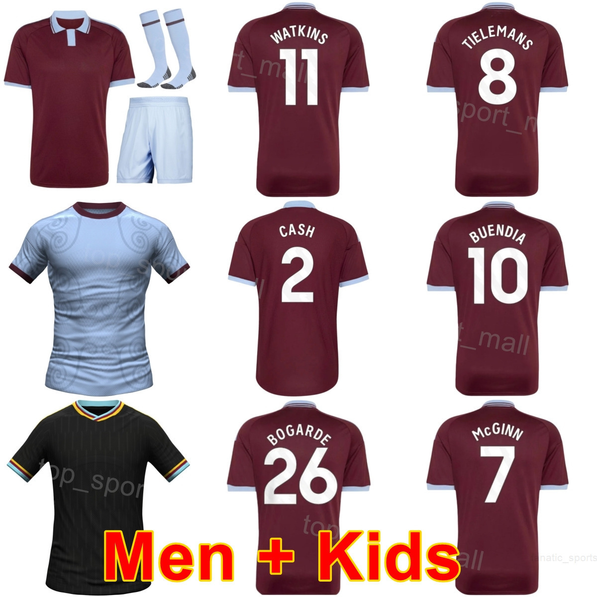Club Men 2 Matty Cash Jerseys 2026/2027 Aston Soccer 3 Victor Lindelof 4 Ezri Konsa 5 Tyrone Mings 12 Lucas Digne 14 Pau Torres Andres Garcia Footba