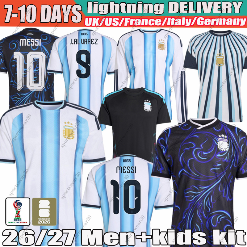 argentina world cup 2026 MESSI Soccer Jerseys E.FERNANDEZ DE PAUL GARNACHO J.ALVAREZ MAC ALLISTER N.GONZALEZ DI MARIA XXXL 4XL football shirt Fan-image-956485900