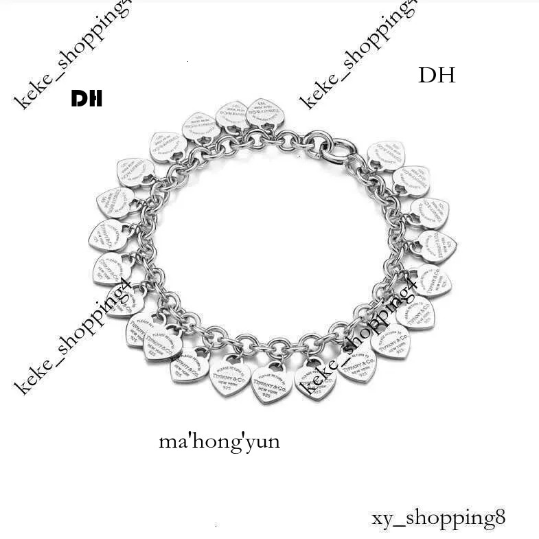 3 Bracelet à maillons en argent Sterling avec pampilles multi-cœurs, breloque en forme de cœur, cadeau de bijoux pour femmes