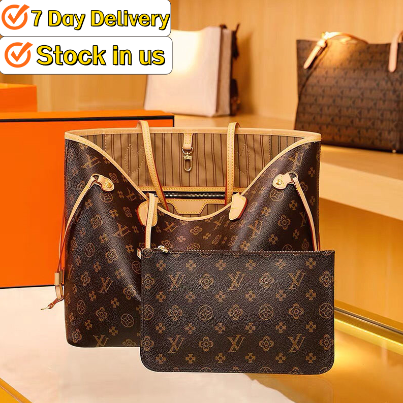 Luxurys Designer Women Bags 2pcs Neverfll Shoulder Handbag Handbags Messenger Bag Credit Card Holder Coin Purses with Wallet Purse Crossbody Woma