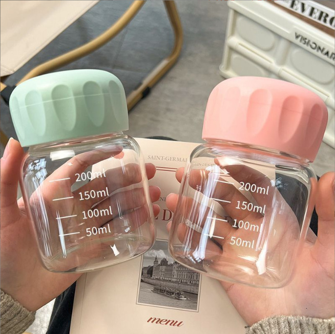 TikTok Same Style Small Mini Cute Glass Internet Celebrity Chubby Portable Female Student Cup Ins High Aesthetic