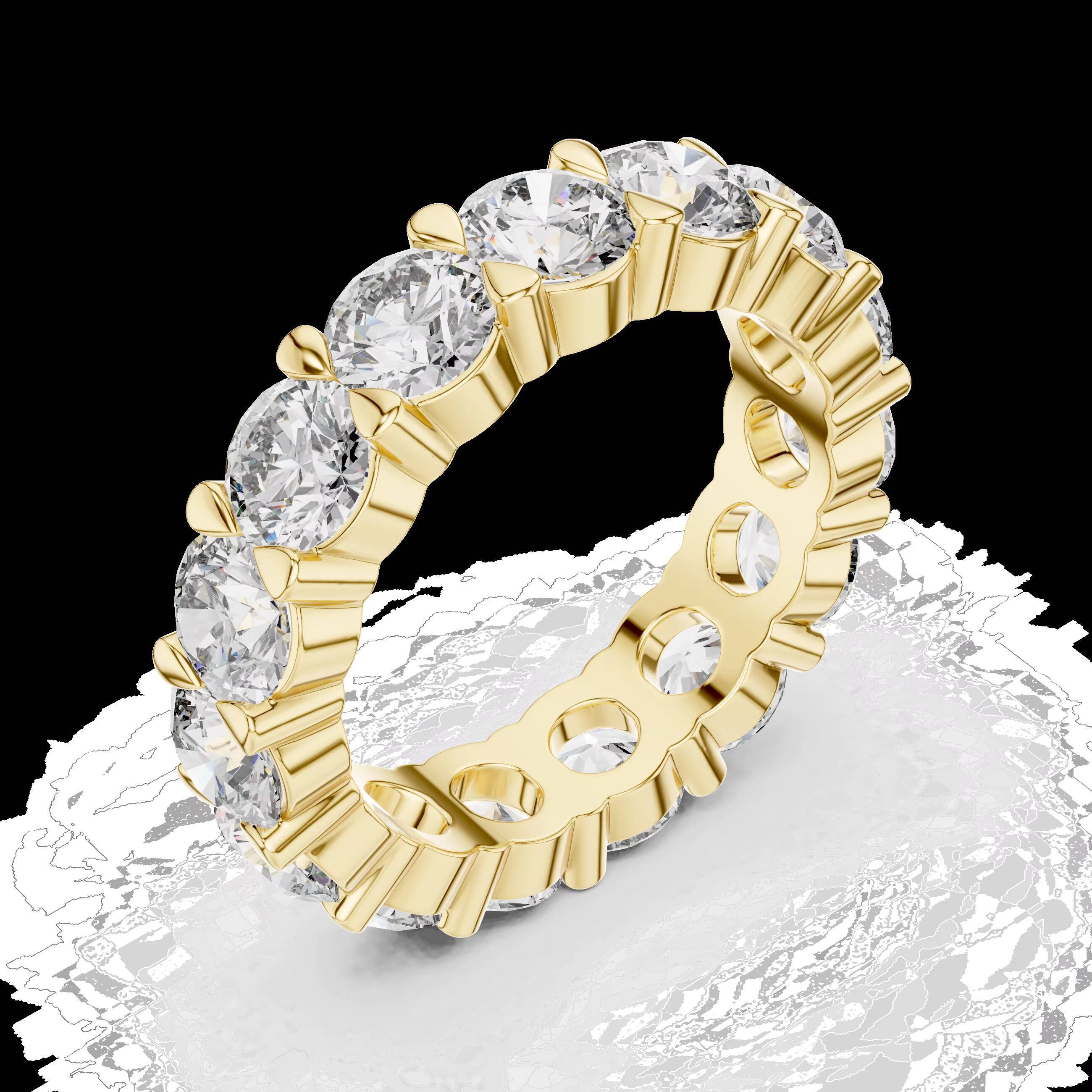 Real Lab Grown 1Ct Diamond IGI Certified Ring Round 440mm Center D Color VS VVS 10K 18K Gold 925 Silver Anniversary for Women