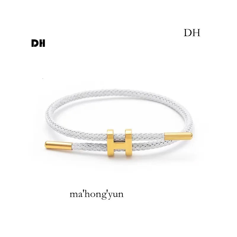 Bracelet en acier inoxydable de mode fraîche de niche réglable pour hommes et femmes bracelets tressés en acier titane