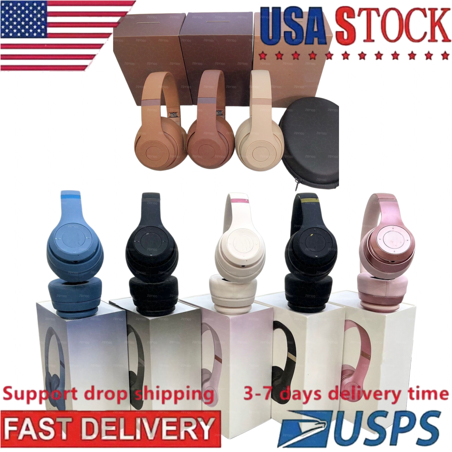 headphones wireless US 3-7days pro Bluetooth Wireless solo Headphones kim headphones Sound Recorder earphone-image-1113556349
